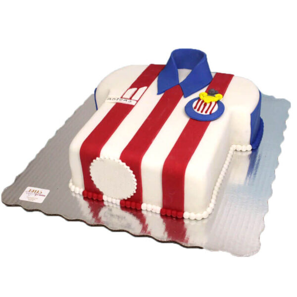 Pastel de Fondant en forma de camiseta deportiva